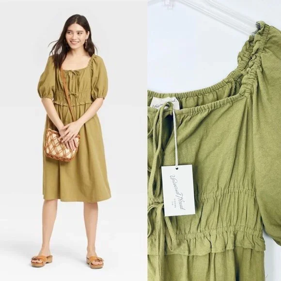 slim fit dress slacks Women's Sleeveless Button-Front Tiered Dress - Universal Thread  Danielle  Walker
